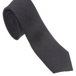 Italy Direct Black 100% Woven Silk Necktie Shop Men's