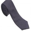 Italy Direct Shop Men's Black With Pink & Blue 100% Woven Silk Necktie