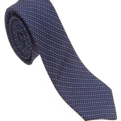 Italy Direct Navy 100% Woven Silk Necktie