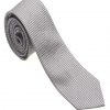 Italy Direct White & Black 100% Woven Silk Necktie