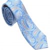 Italy Direct Blue Paisley 100% Woven Silk Necktie Shop Men's