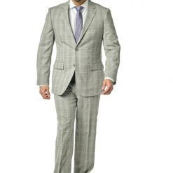 Italy Direct Shop Men's Modern Fit Lite Grey Check Two Piece Suit B-21P1