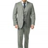 Italy Direct Modern Fit Grey Prince Of Wales Three Piece Suit B-3P-20F5 2 Italy Direct Modern Fit Grey Prince Of Wales Three Piece Suit B-3P-20F5