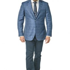 Italy Direct Modern Fit Blue Check Loro Piana Sport Jacket B-SJ-LP-21P5