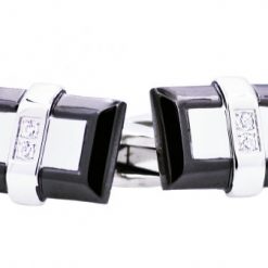 Italy Direct Black Plated Rectangle Cufflinks Shop Men's
