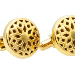 Italy Direct Shop Men's Gold Plated Circle Cufflinks