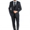 Italy Direct Modern Fit Black Two Piece Suit B-Black