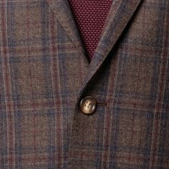 Italy Direct Shop Men's Slim Fit Brown Check Two Piece Suit GB-330