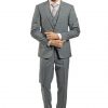 Italy Direct Slim Fit Grey With Pink Lines Three Piece Suit GB-3P-309 2 Italy Direct Slim Fit Grey With Pink Lines Three Piece Suit GB-3P-309