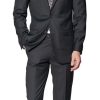 Italy Direct Shop Men's Slim Fit Black Two Piece Suit GB-Black