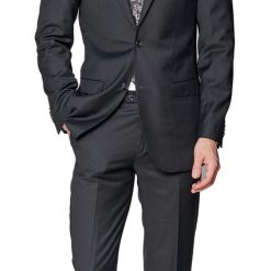 Italy Direct Shop Men's Slim Fit Black Two Piece Suit GB-Black