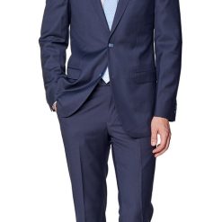 Italy Direct Shop Men's Slim Fit Solid Navy Two Piece Suit GB-Navy