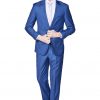Italy Direct Shop Men's Slim Fit Royal Blue Sharkskin Two Piece Suit GB-Royal-Blue