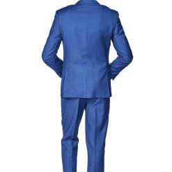 Italy Direct Shop Men's Slim Fit Royal Blue Sharkskin Two Piece Suit GB-Royal-Blue