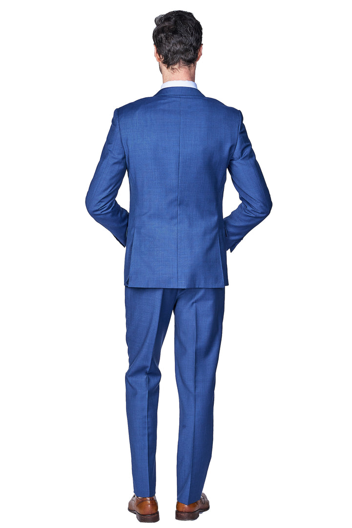 Italy Direct Shop Men's Slim Fit Royal Blue Sharkskin Two Piece Suit GB-Royal-Blue 4 Italy Direct Shop Men's Slim Fit Royal Blue Sharkskin Two Piece Suit GB-Royal-Blue