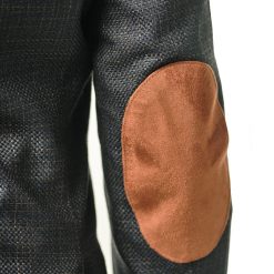 Italy Direct Slim Fit Navy Brown Silk Weave Sport Jacket GB-SJ-333