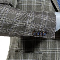 Italy Direct Slim Fit Grey Plaid Two Piece Suit GB-VBC-22