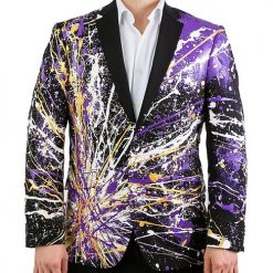 Italy Direct Paint Splatter Jackets Purple Blaze
