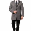 Italy Direct Grey Herringbone Overcoat Shop Men's