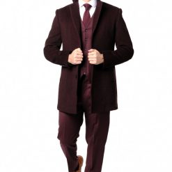 Italy Direct Maroon Overcoat Shop Men's