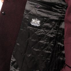 Italy Direct Maroon Overcoat Shop Men's