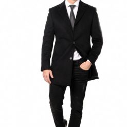 Italy Direct Black Overcoat
