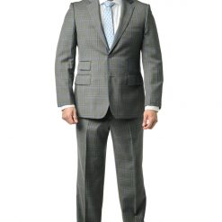 Italy Direct Shop Men's Classic Fit Grey Check Two Piece Suit ST-20FW9