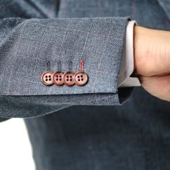 Italy Direct Classic Fit Navy Sharkskin Check Three Piece Suit ST-3P-20FW4 8 Italy Direct Classic Fit Navy Sharkskin Check Three Piece Suit ST-3P-20FW4