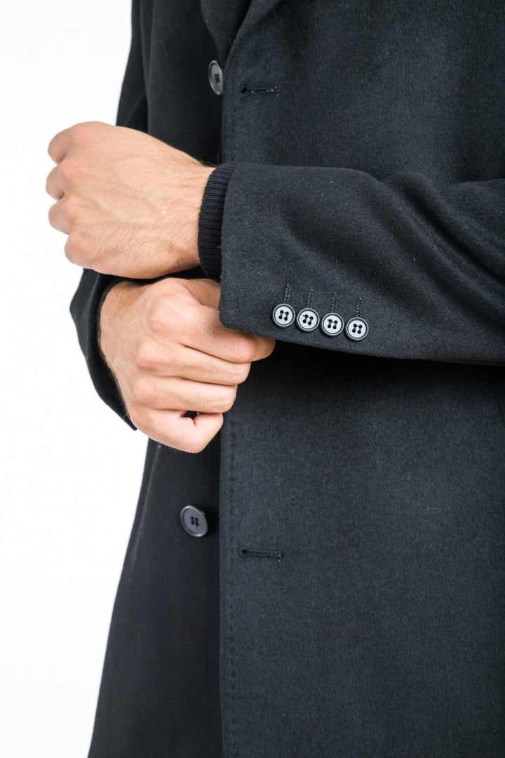 Italy Direct Black Classic Fit Overcoat 5 Italy Direct Black Classic Fit Overcoat