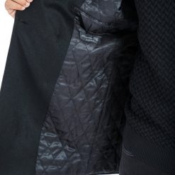 Italy Direct Black Double Breasted Classic Fit Overcoat