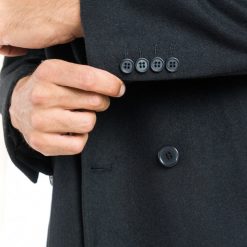 Italy Direct Shop Men's Black Double Breasted Classic Fit Overcoat 8 Italy Direct Shop Men's Black Double Breasted Classic Fit Overcoat