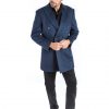 Italy Direct Navy Double Breasted Classic Fit Overcoat Shop Men's