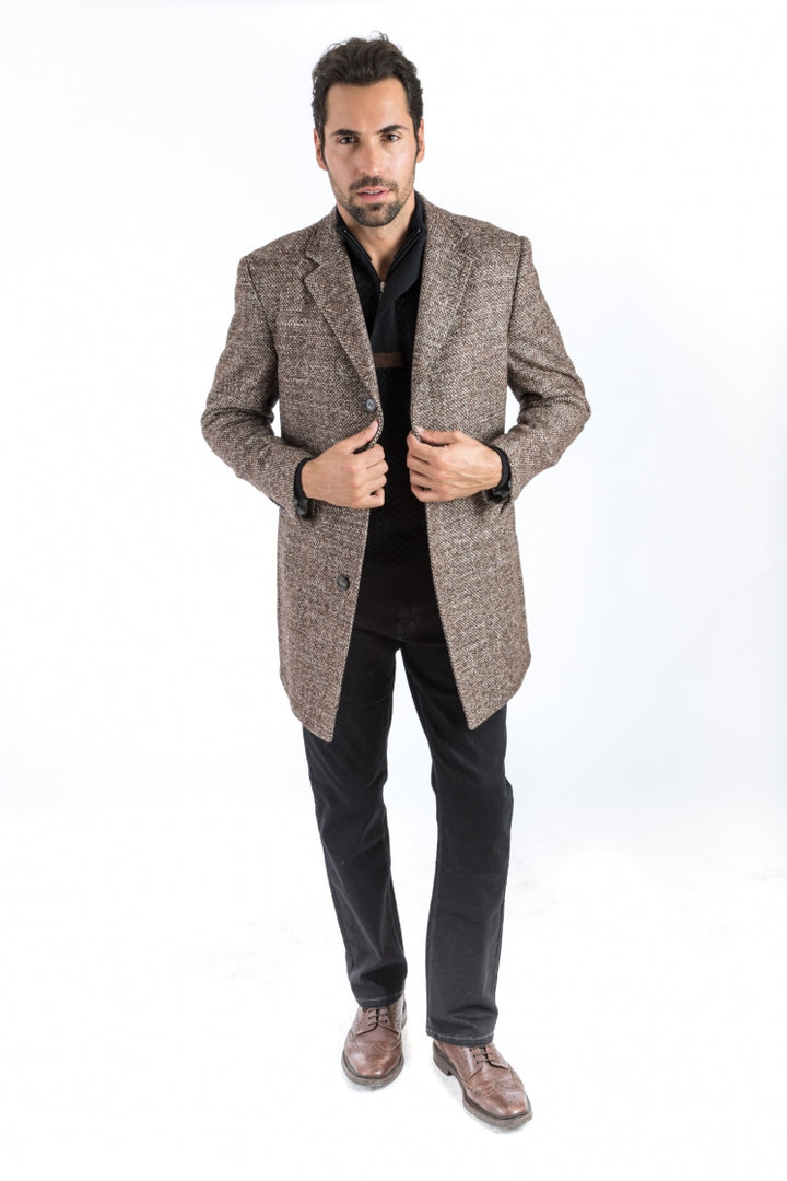 Italy Direct Brown Tweed Classic Fit Overcoat Shop Men's 3 Italy Direct Brown Tweed Classic Fit Overcoat Shop Men's