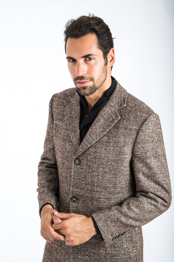 Italy Direct Brown Tweed Classic Fit Overcoat Shop Men's 4 Italy Direct Brown Tweed Classic Fit Overcoat Shop Men's