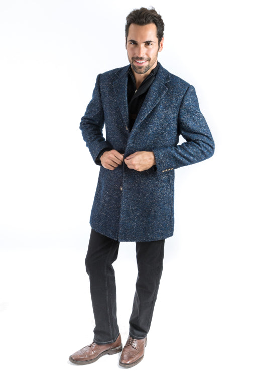 Italy Direct Shop Men's Blue Mountain Classic Fit Overcoat 3 Italy Direct Shop Men's Blue Mountain Classic Fit Overcoat