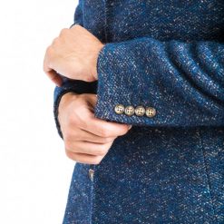 Italy Direct Shop Men's Blue Mountain Classic Fit Overcoat