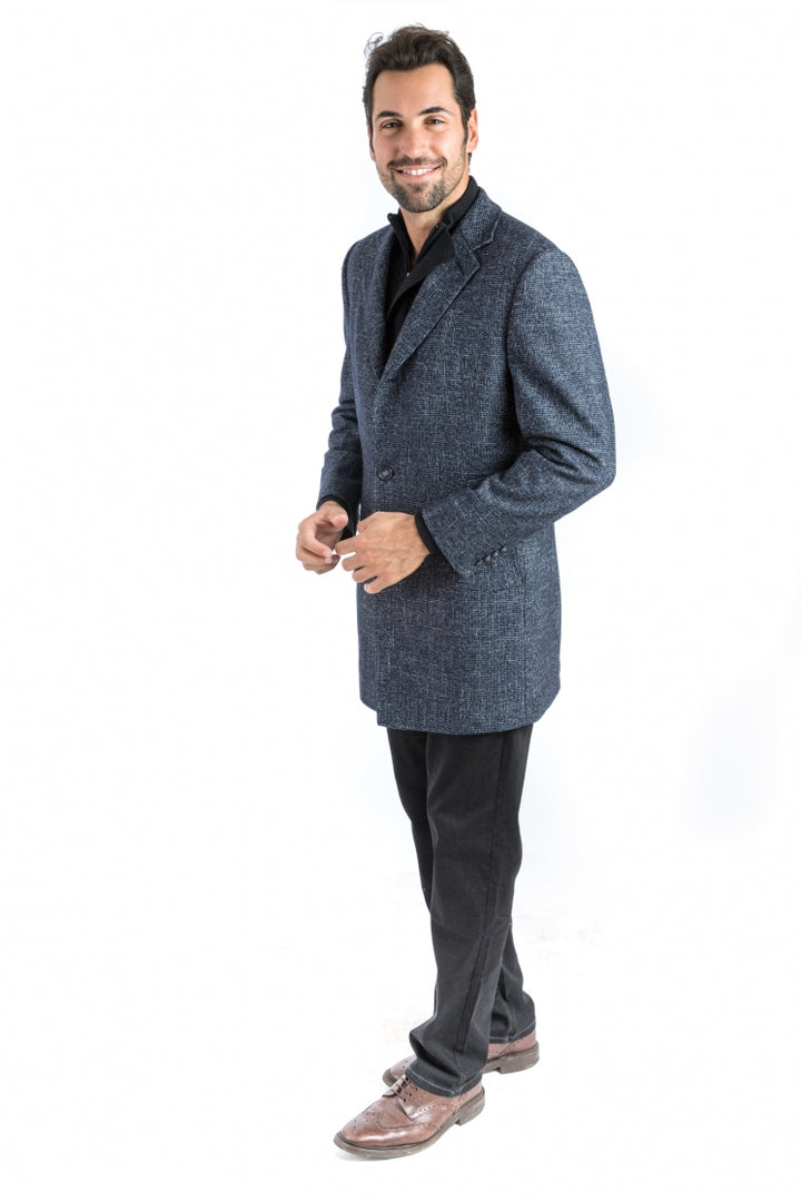 Italy Direct Shop Men's Black Riches Classic Fit Overcoat 5 Italy Direct Shop Men's Black Riches Classic Fit Overcoat