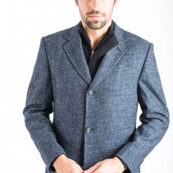 Italy Direct Shop Men's Black Riches Classic Fit Overcoat