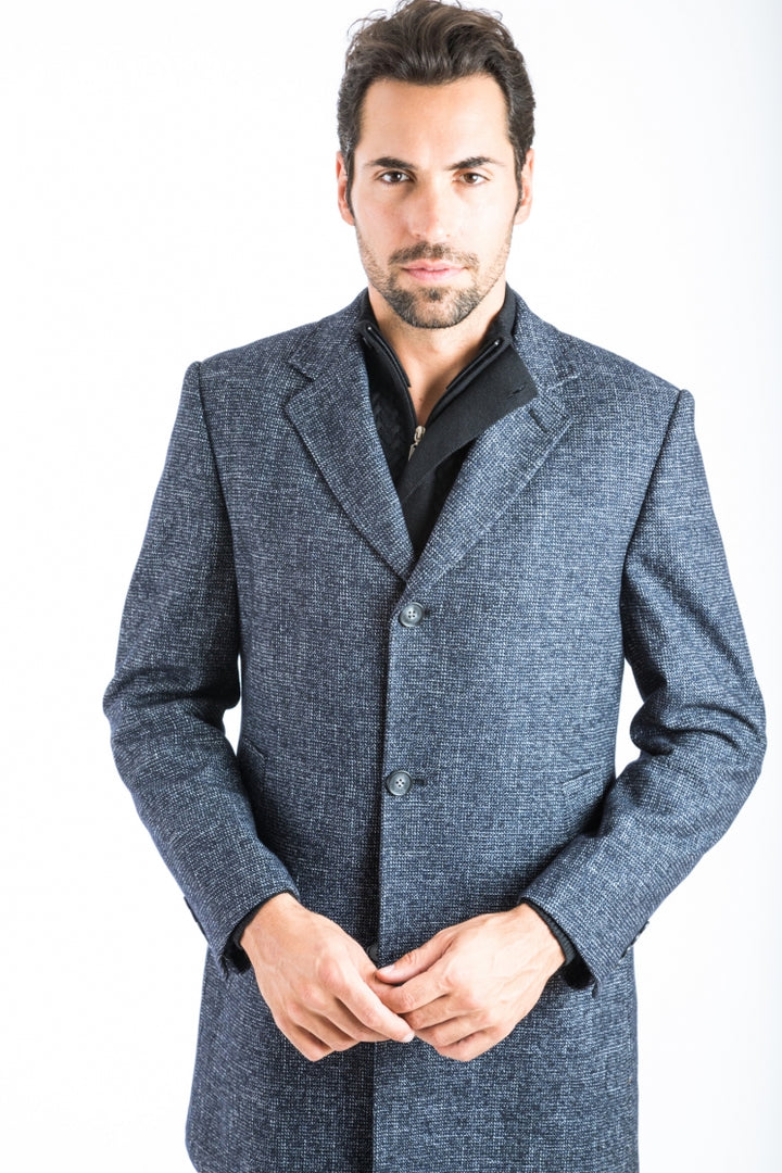 Italy Direct Shop Men's Black Riches Classic Fit Overcoat 4 Italy Direct Shop Men's Black Riches Classic Fit Overcoat