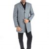 Italy Direct Grey Chains Classic Fit Overcoat