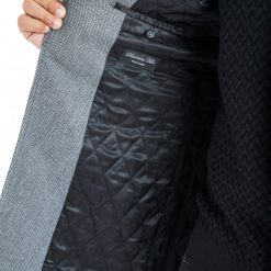 Italy Direct Grey Chains Classic Fit Overcoat