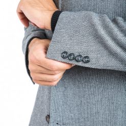 Italy Direct Grey Chains Classic Fit Overcoat