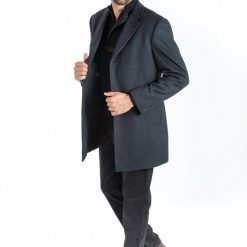 Italy Direct Shop Men's Grey Classic Fit Overcoat