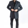 Italy Direct Shop Men's Grey Classic Fit Overcoat