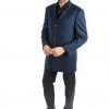 Italy Direct Navy Classic Fit Overcoat