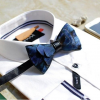 Bow-SelecTie Shop Men's Blue Feather Bow Tie