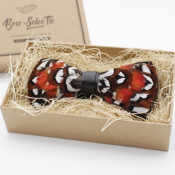 Bow-SelecTie Brown Pheasant Feather Bow Tie Shop Men's