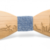 Two Guys Bowties Maple Paris Skyline Handmade Wooden Bow Tie