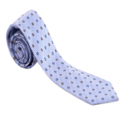 Italy Direct Shop Men's Blue Multicolor Polka Dotted Necktie