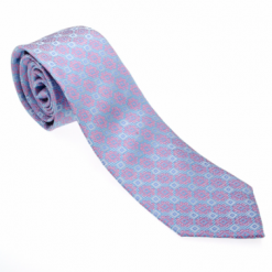 Italy Direct Baby Blue And Pink Pattern Geometric Necktie Shop Men's